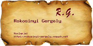 Rokosinyi Gergely névjegykártya
